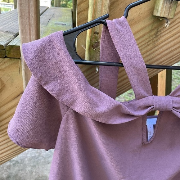 Leith cold shoulder purple blouse - Picture 3 of 6